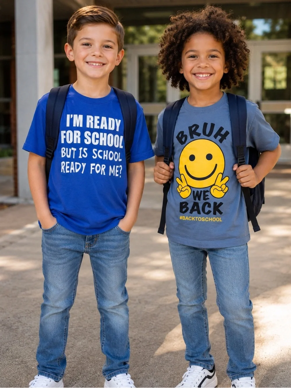 The Children’s Place Boys 7/8 Back to School Graphic Tee Bundle 2-Pack Fun Humor
